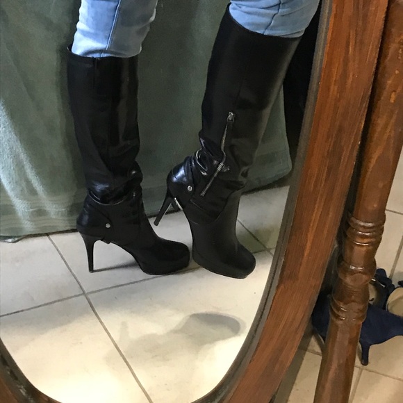 Nine West black leather boots - Picture 3 of 6